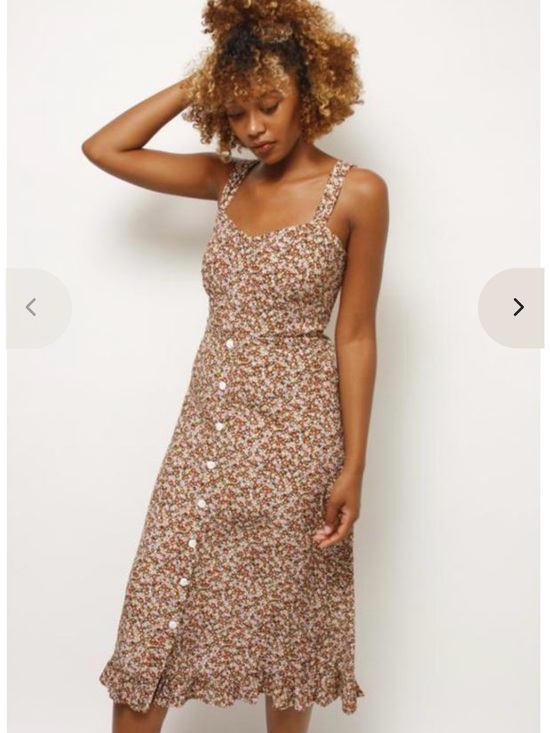 Faithfull the Brand Dresses & Skirts - Faithfull the Brand Brown Floral Button Midi Dress